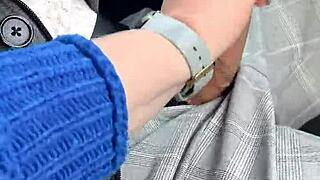 risky public blowjob while driving