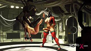 Just don’t stop, um, super cyber futa shemale messin’ with sexy cuffed blonde