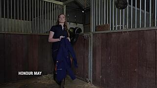 Honour May Rides Cowgirl At Stable!