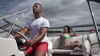 Gorgeous Euro babe enjoys anal pounding on a boat