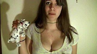 Pretty girl with big boobs shows off her tits