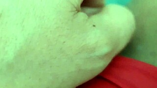 Latina mature woman masturbates with a big cock, filling her pussy with cum