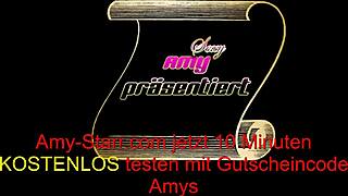 young german blonde gets broken in with a strapon. her tattooed body squirms under latex domination.