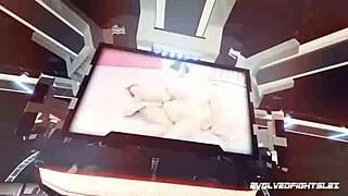 Rough lesbian wrestling Cheyenne Jewel fights new girl Miss Demeanor!