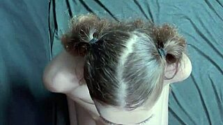 curvy college teen kneels for a huge facial after messy deepthroat with cute eye contact