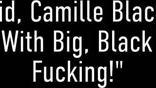 Camille Black in lingerie uses toys for lesbian sex with dirty talk and big tits!