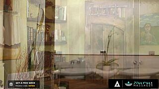 silvia saige in nuru massage gives footjob and pussy to help him forget old memory