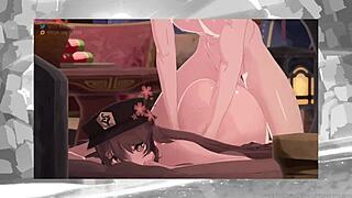 Hu Tao hentai compilation from Genshin Impact with various anime scenes