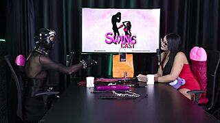 Ramona In Sheer Red Lingerie Enjoys Bisexual 69 Threesome.