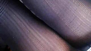 Look at that nylon panties under the skirt