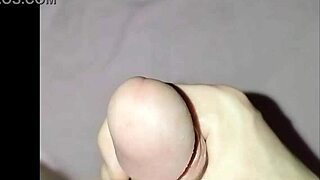 Young amateur's homemade solo dick massage