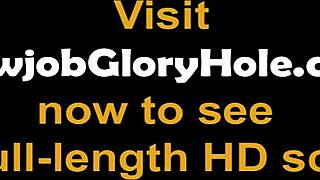 Wow! Big Boobed Redhead Slut In Stockings Sucks And Blows At Glory Hole With Passion!