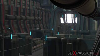 Sci-Fi Fuck System Super Busty Cuffed Girl and Sex Machine