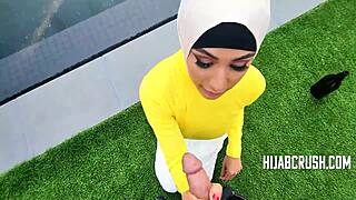 Stepsis in Hijab Sucks Cock for First Raw Experience