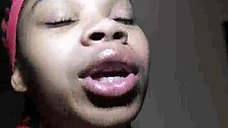 19 year old nasty ebony teen swallows dick in ghetto reality oral scene.