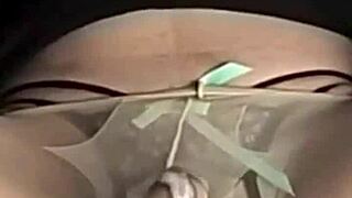 Japanese gay man masturbates in pantyhose to ejaculation in video collection