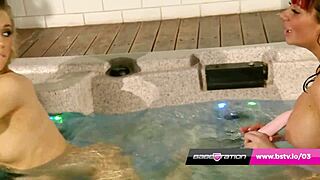 Hot tub lesbian fuck with UK stunners Michelle Moist and Ree Petra.