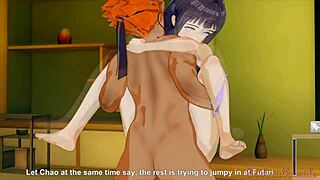 Hinata gives blowjob in sex scene.