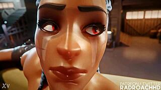 Radroachhd, like, futa Junkerqueen totally dominates Mei in wild 3d action, ya know!