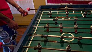 Paying off that soccer bet with spicy backstage action