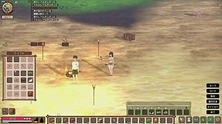 Mad island gameplay part 2, building cages to increase girls' affection, aiming for wall butt survival.