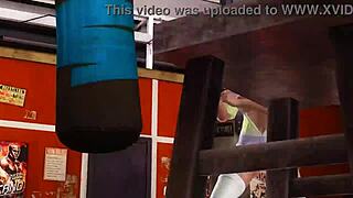 doa5 yukino teases with big tits in gym