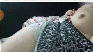 Brazilian married woman masturbates her big tits at wedding