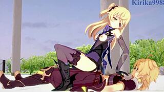 Amber And Fischl Fuck Amy And Aether In Genshin Hentai