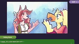 Furry chicks strip in poker game! 🃏