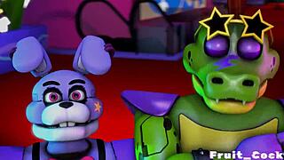 Feeling the intense passion in FNAF credit fruit cock with gay action