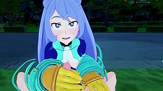 Nejire Hado gives a blowjob in POV from Boku no Hero