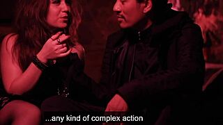 the witch seduces the hunter to avoid death and arouses him until they connect intimately