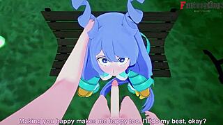 Nejire Hado gives a blowjob in POV from Boku no Hero