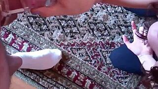 Femdom punishes submissive in rough BDSM.