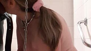 Take this golden shower, my pretty little slave, right now.