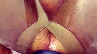 he pounds my ass with a huge dildo until i squirt.