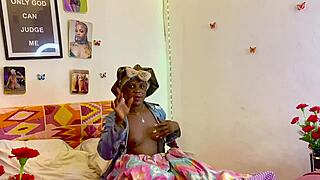 Student studies in her room