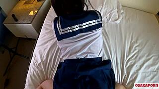 oh, cute 18-year-old asian teen in cosplay moaning during doggystyle. bent over, her ass drives me wild!