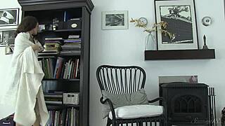 Why Does This Brunette Nubile Model Masturbate Her Hairy Pussy So Wildly?