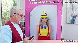 pops wins sexbot at vegas restaurant, eager for tight teen robo pussy