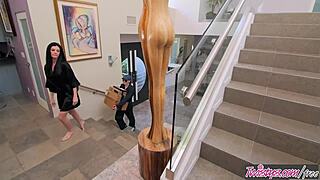 India Summers and Riley Nixon give blowjobs and get fucked doggystyle