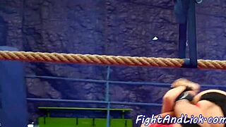 Pussylicking Euro Dykes Wrestle and Catfight on Floor