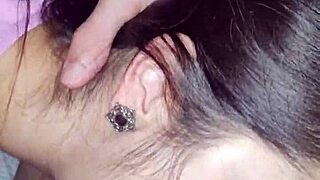 White wolf couple's deepthroat blowjob at night with white moon 😘