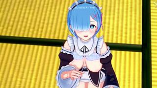 rem gives guided handjob in romantic atmosphere re zero