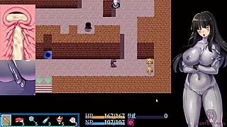 Beautiful asian girl climaxes from tail penetration in hgame