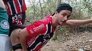 Chubby Guys Enjoy Gay Sex In The Woods