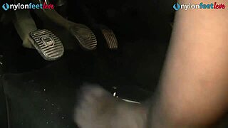 Redhead Shows Legs While Pumping Pedals!