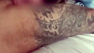 Blonde teases with pussy rubbing on big cock, then rides