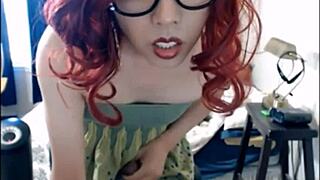 a hot shemale orgasm on cam