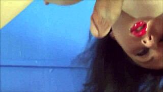 shemale stripper eats her own cum